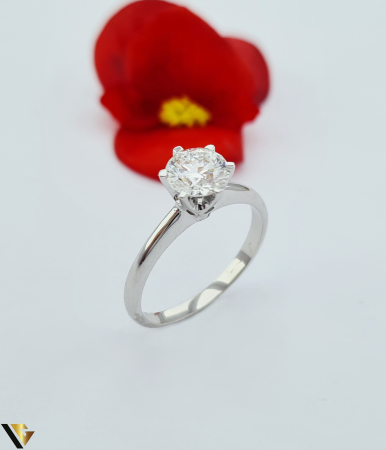 Inele cu diamante - Inel Aur Alb 18k, Diamant Lab-Grown 1.02 ct