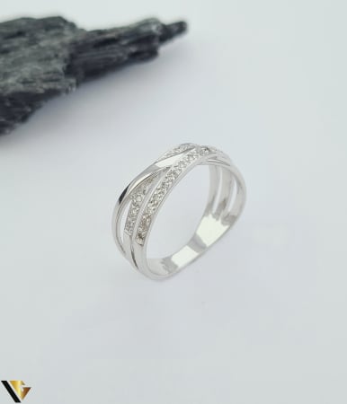 Bijuterii din aur - Inel Aur Alb 18k, Diamante 0.058  ct