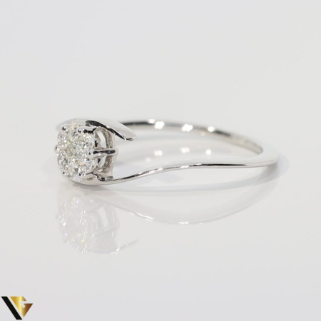 Inel Aur Alb 18k, Diamante 0.19 ct [2]