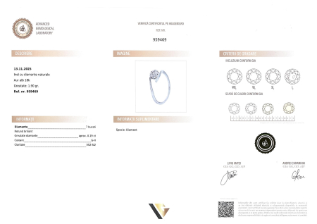 Inel Aur Alb 18k, Diamante 0.19 ct [3]