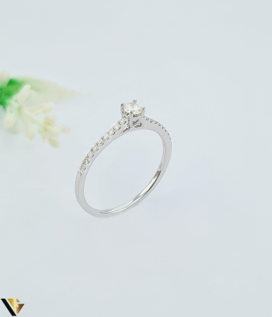 Inele cu diamante - Inel Aur Alb 18k, Diamante 0.22 ct