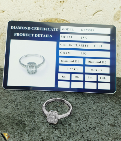 Inel Aur Alb 18k, Diamante 0.26 ct [3]