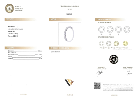 Inel Aur Alb 18k, Diamante 0.32 ct [3]
