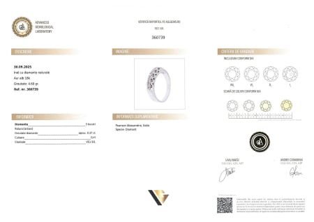 Inel Aur Alb 18k, Diamante 0.37 ct [4]