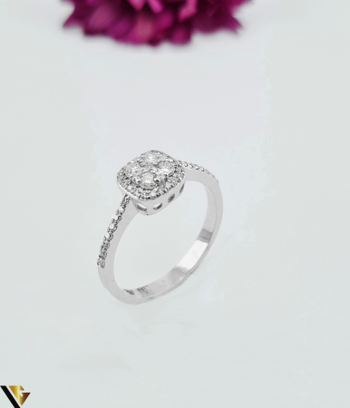 Inele cu diamante - Inel Aur Alb 18k, Diamante 0.37 ct