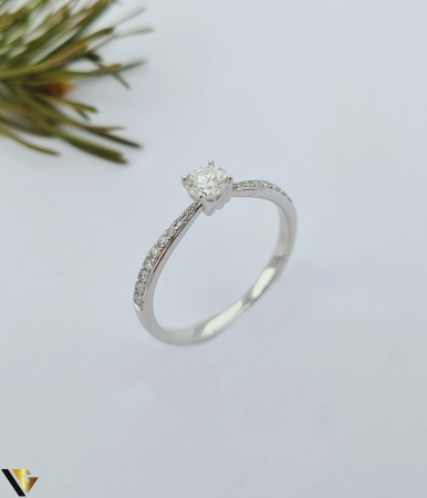 Inele cu diamante - Inel Aur Alb 18k, Diamante 0.43 ct