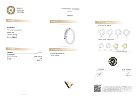 Inel Aur Alb 18k, Diamante 0.50 ct [3]