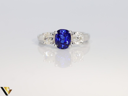 Inel Aur Alb 18k, Diamante 0.80 ct, Safir [1]