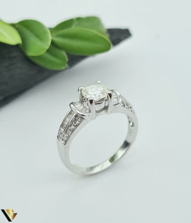Inele din aur - Inel Aur Alb 18k, Diamante 0.97 ct