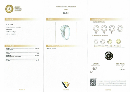 Inel Aur Alb 18k, Diamante 0.97 ct [2]