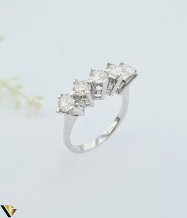 Inele cu diamante - Inel Aur Alb 18k, Diamante 1.34 ct