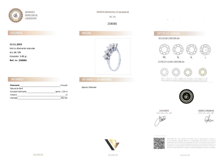 Inel Aur Alb 18k, Diamante 1.34 ct [3]