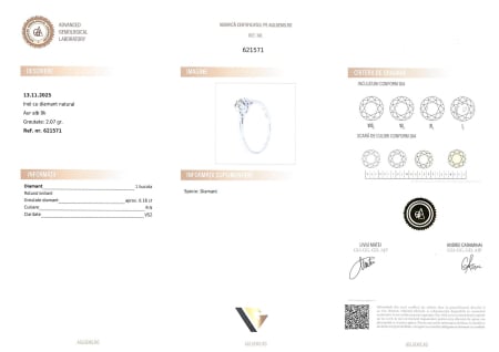Inel aur alb 9K , Diamant 0.16 ct [2]