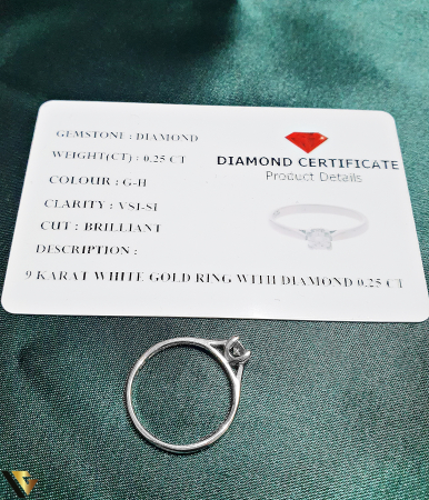 Inel Aur Alb 9k, Diamant de 0.25 ct [3]