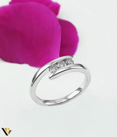 Inele cu diamante - Inel Aur Alb 9K, Diamante 0.21 ct