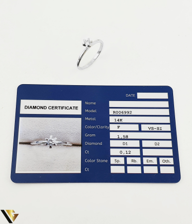 Inel de Logodna Aur 14k, Diamant  0.12 ct [4]