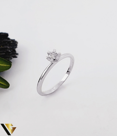Inele cu diamante - Inel de Logodna Aur 14k, Diamant  0.12 ct