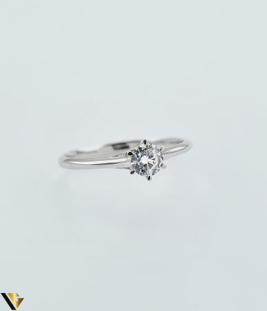 Inel de Logodna, Aur Alb 18k, Diamant 0.24 ct [1]