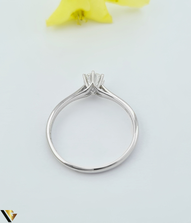 Inel de Logodna, Aur Alb 18k, Diamant 0.24 ct [2]