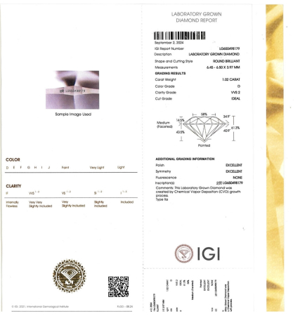 Inel Aur Alb 18k, Diamant Lab-Grown 1.02 ct [4]