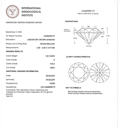 Inel Aur Alb 18k, Diamant Lab-Grown 1.02 ct [3]