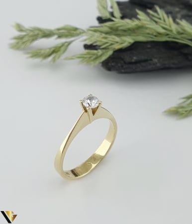 Inele din aur - Inel Logodna Aur 14k, Zirconiu