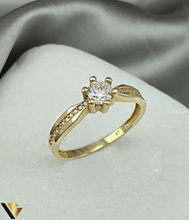Inele din aur - Inel Logodna Aur 14k, Zirconiu