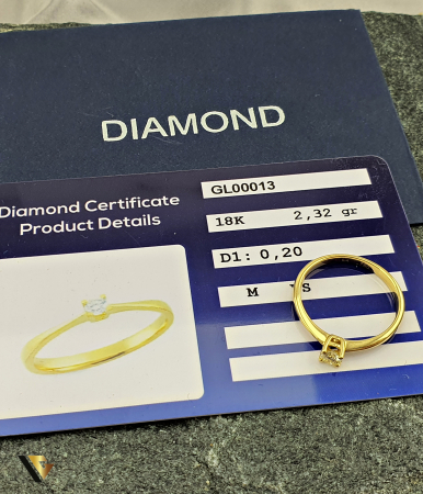 Inel Logodna Aur 18k, Diamant 0.20 ct [4]