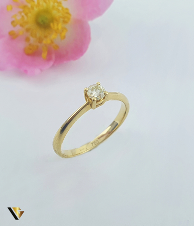 Inele cu diamante - Inel Logodna Aur 18k, Diamant 0.20 ct
