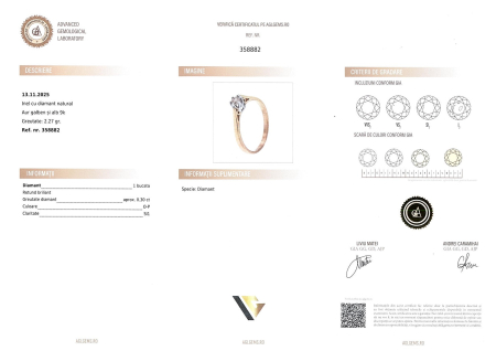 Inel Logodna Aur 9k, Diamant 0.33 ct [2]