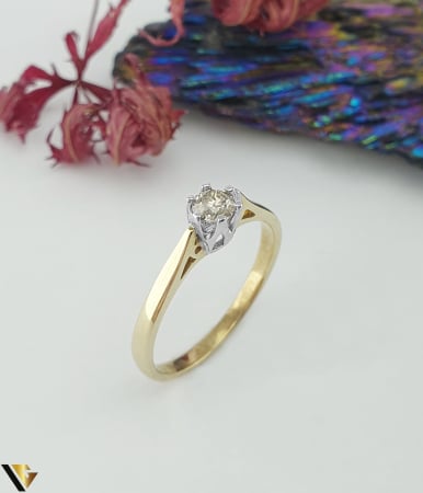 Inele - Inel Logodna Aur 9k, Diamant 0.33 ct