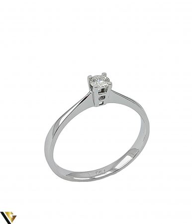 Bijuterii din aur - Inel Logodna Aur Alb 18k, Diamant 0.13 ct