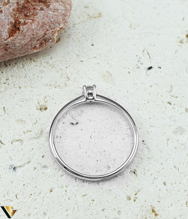 Inel Logodna Aur Alb 18k, Diamant de 0.13 ct [2]