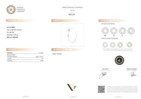 Inel Logodna Aur Alb 18k, Diamant de 0.13 ct [3]