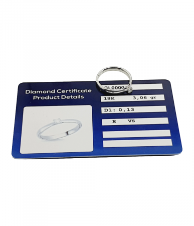 Inel Aur Alb 18k, Diamant 0.13 ct [2]