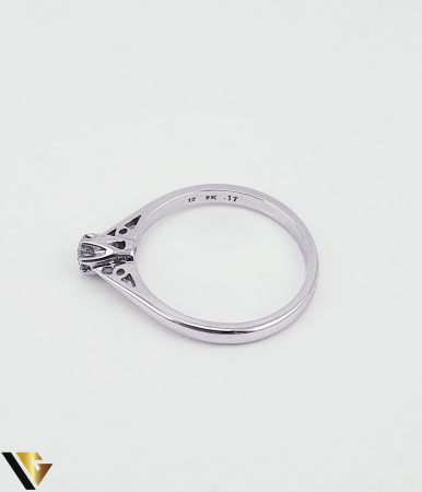 Inel Logodna Aur Alb 9k, Diamant 0.17 ct [2]