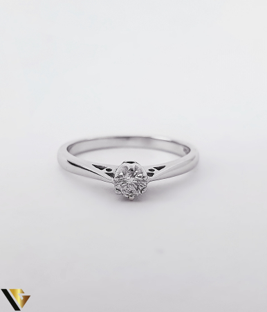 Inel Logodna Aur Alb 9k, Diamant 0.17 ct [4]