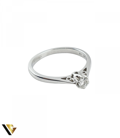Inel Logodna Aur Alb 9k, Diamant 0.17 ct [1]