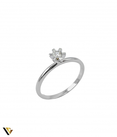Inele cu diamante - Inel Logodna din Aur 14k, Diamant de 0.12 ct, 1.58 grame