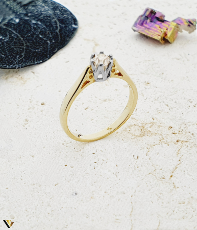 Inele cu diamante - Inel Logodna din Aur 9k, Diamant de 0.33 ct