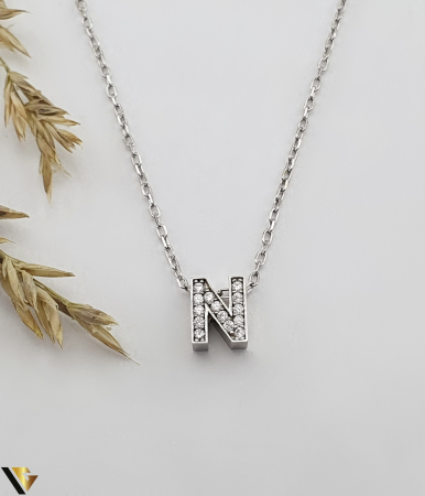 Lant cu pandantiv Argint 925, Initiala N [1]
