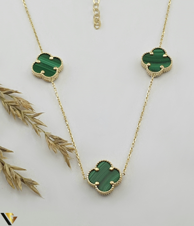 Lant cu Pandantive Aur 14k , Malachit [1]