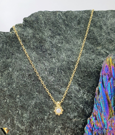 Lant cu Pandantiv Aur 14k, Diamant 0.04 ct [0]