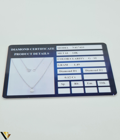 Lant cu Pandantiv Aur 14k, Diamant 0.12 ct [3]
