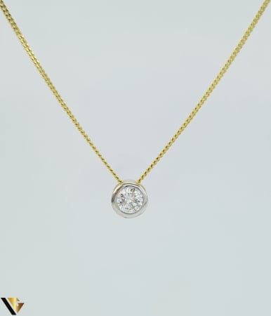 Bijuterii din aur - Lant cu Pandantiv Aur 14k, Diamant 0.50 ct