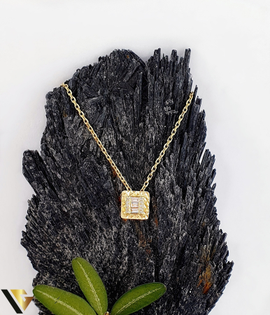 Lant cu Pandantiv Aur 14k, Diamante 0.05 ct [0]