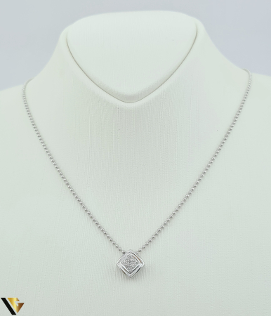 Bijuterii din aur - Lant cu Pandantiv Aur 14k, Diamante 0.09 ct