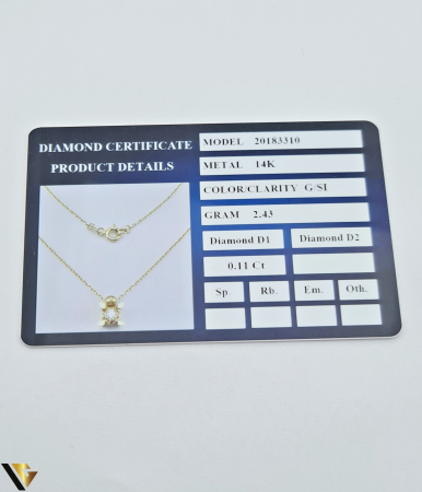 Lant cu Pandantiv Aur 14k, Diamante 0.11ct in total [2]