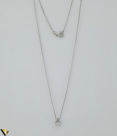 Coliere cu diamante - Lant cu Pandantiv Aur 14k, Diamante 0.15 ct