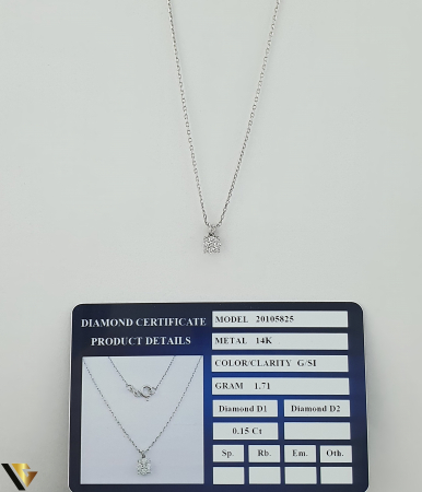 Lant cu Pandantiv Aur 14k, Diamante 0.15 ct [1]